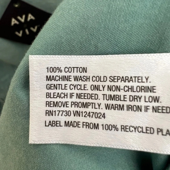 Ava & Viv  Plus Size Teal 3/4 Balloon Sleeve Tie Back Tiered A-Line Dress 1X - Picture 10 of 14